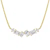 Diamond2deal 14k Yellow Gold 3 Ct Multi Shape Lab Grown Diamond Pendant Necklace 18" Chain Vvs-vs In Yellow