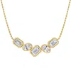 Diamond2deal 18k Vermeil Plated Silver 3.2 Ct Multi Shape Lab Grown Diamond Pendant Necklace 18" Vvs In Yellow