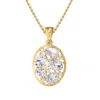 Diamond2deal 18k Vermeil Plated Silver 3.75 Ct Oval Cut Lab Grown Diamond Pendant Necklace 18" Vvs-v In Yellow
