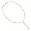 Diamond2deal 14k Two-tone Gold 3.8 Ct Lab Grown Diamond Link Drop Necklace 18" Vvs-vs In Gold