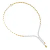 Diamond2deal 18k Vermeil Plated Silver 4.15 Ct Pear Cut White & Yellow Lab Grown Diamond Drop Necklace 18" In White