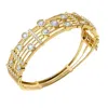 Diamond2deal 18k Vermeil Plated Silver 5 Ct Round Lab Grown Diamond Bangle Bracelet 7" Vvs-vs In Yellow