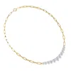 Diamond2deal 18k Vermeil Plated Silver 5.8 Ct Round Lab Grown Diamond Necklace 18" In White