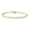Diamond2deal 18k Vermeil Plated Silver 7.30 Ct Oval Cut Lab Grown Diamond Tennis Bracelet 7" Vvs-vs In Yellow