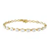 Diamond2deal 18k Vermeil Plated Silver 7.30 Ct Oval Cut Lab Grown Diamond Tennis Bracelet 7" In Gold
