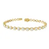 Diamond2deal 18k Vermeil Plated Silver 7.5 Ct Round Lab Grown Diamond Tennis Bracelet 7" Vvs-vs In Gold