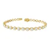 Diamond2deal 18k Vermeil Plated Silver 7.5 Ct Round Lab Grown Diamond Tennis Bracelet 7" Vvs-vs In Yellow