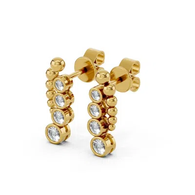 Diamond2deal 18k Vermiel Plated Silver 0.5 Ct Round Lab Grown Diamond Dangle Earrings In Gold