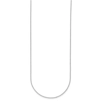 Pre-owned Diamond2deal 18k White Gold 1.1mm Solid Cable 16" Chain Necklace 1.37gram