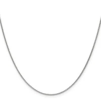 Pre-owned Diamond2deal 18k White Gold 1.5mm Diamond-cut Cable 16" Chain Necklace 1.37g