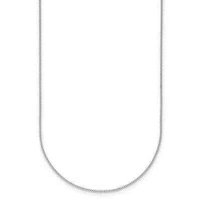 Pre-owned Diamond2deal 18k White Gold Polished 1.1mm Solid Cable Chain Necklace Gift For Women 18"