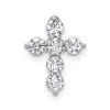 Diamond2deal 18k White Gold Rhodium-plated Polished .5ct. Diamond Cross Chain Slide Pendant