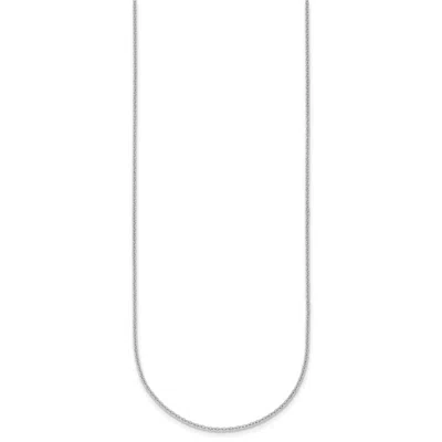 Diamond2deal 18k White Gold Rhodium-plated Polished 1.5mm Solid Cable Chain Necklace In Silver
