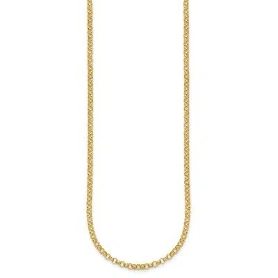 Pre-owned Diamond2deal 18k Yellow Gold 3.3mm Solid Rolo 20" Chain Necklace 11.85gram