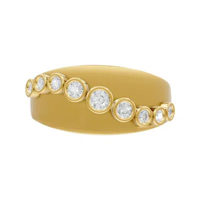 Diamond2deal 18k Yellow Gold Over Silver 0.35 Ct Round Lab Grown Diamond Wedding Band Ring Size 7