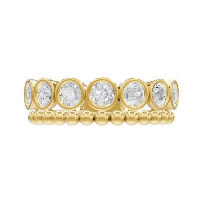 Diamond2deal 18k Yellow Gold Over Silver 1.02 Ct Round Lab Grown Diamond 7-stone Ring Size 7