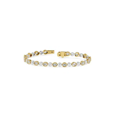 Diamond2deal 18k Yellow Gold Over Silver 4.52 Ct Multi-shape Lab Grown Diamond Tennis Bracelet 7" Vs