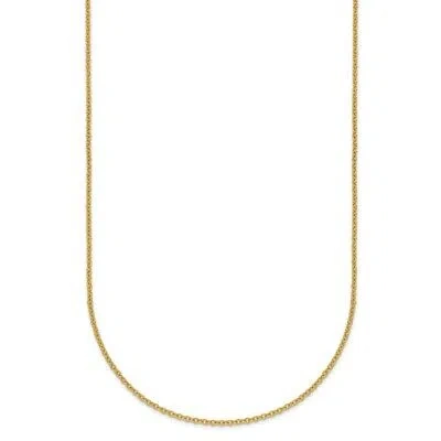 Pre-owned Diamond2deal 18k Yellow Gold Polished 1.3mm Solid Cable Chain Necklace 18" For Women 2.36g