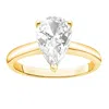 Diamond2deal 1.5 Ct Pear Shape Lab Grown Diamond Solitaire Engagement Ring 14k Rose Gold