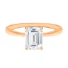 Diamond2deal 3 Ct Emerald Lab Grown Diamond Solitaire Engagement Ring 14k Yellow Gold
