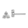 Diamond2deal 3/4 Ct Lab Grown Diamond 3 Stone Stud Earrings 14k Gold V-s, D-e In Yellow
