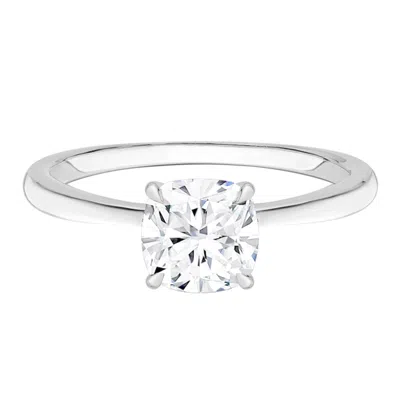 Diamond2deal 3.5 Ct Cushion Lab Grown Diamond Solitaire Engagement Ring 14k Yellow Gold In White