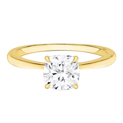 Diamond2deal 4 Ct Cushion Lab Grown Diamond Solitaire Engagement Ring 14k White Gold