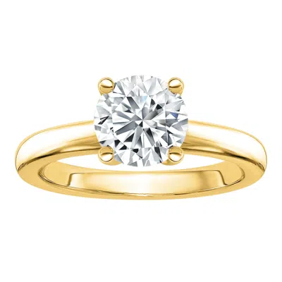 Diamond2deal 4 Ct Round Lab Grown Diamond Solitaire Engagement Ring 14k White Gold