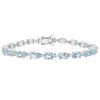 Diamond2deal 925 Sterling Siilver Sky Blue Topaz Tennis Bracelet 7.25"