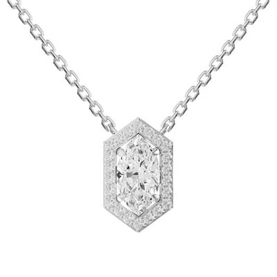 Diamond2deal 14k White Gold 1.5 Carat Marquise Cut Lab Grown Diamond Pendant Necklace 18" Vvs-vs In Metallic