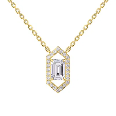Diamond2deal 925 Sterling Silver 1.75 Ct Emerald Cut Lab Grown Diamond Pendant Necklace 18" Vvs-vs In White
