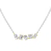 Diamond2deal 925 Sterling Silver 2 Ct Multi Shape Lab Grown Diamond Pendant Necklace 18" In White