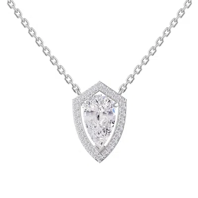 Diamond2deal 925 Sterling Silver 2.5 Ct Lab Grown Diamond Pendant Necklace 18" In White