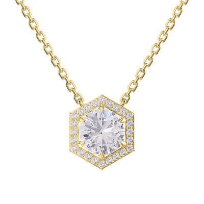 Diamond2deal 925 Sterling Silver 2.5 Ct Round Lab Grown Diamond Pendant Necklace 18" Vvs-vs In White