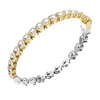Diamond2deal 925 Sterling Silver Two-tone 12.6 Ct Multi Cut Lab Grown Diamond Tennis Bracelet 7" Vvs In Multi