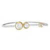Diamond2deal 925 Sterling Silver Two-tone 3.5 Ct Round Lab Grown Diamond Tennis Bracelet 7" Vvs-vs In Metallic