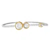 Diamond2deal 925 Sterling Silver Two-tone 3.5 Ct Round Lab Grown Diamond Tennis Bracelet 7" Vvs-vs In Metallic