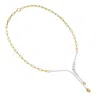 Diamond2deal 925 Sterling Silver Two-tone 3.8 Ct Pear Cut White & Yellow Lab Grown Diamond Drop Neck In Multi