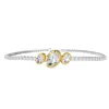 Diamond2deal 925 Sterling Silver Two-tone 3.9 Ct Oval Cut Lab Grown Diamond Tennis Bracelet 7" In Multi