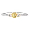 Diamond2deal 925 Sterling Silver Two-tone 4.8 Ct Radiant Cut Yellow & White Lab Grown Diamond Tennis In Metallic