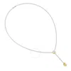 Diamond2deal 925 Sterling Silver Two-tone 7 Ct Round & Pear Lab Grown Diamond Drop Necklace 18" Vvs- In Multi