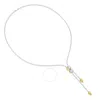 Diamond2deal 925 Sterling Silver Two-tone 8.20 Ct Pear & Oval Cut Lab Grown Diamond Pendant Necklace In Multi