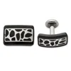 Diamond2deal Black Ti & Sterling Silver Polished Cobblestone Cufflinks