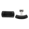 Diamond2deal Black Ti Cable & Black Spinel Silver Bezel Cufflinks