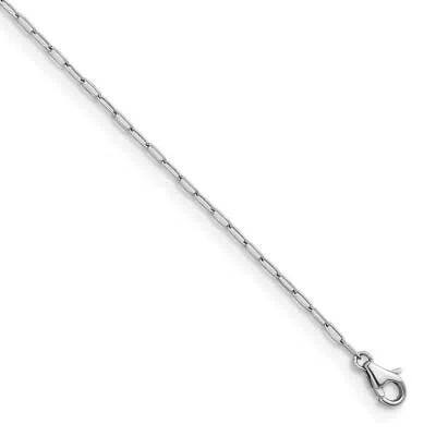 Pre-owned Diamond2deal Platinum Solid 1.4mm Oval Link 20 Inch Chain Necklace For Women 3.31gram In White