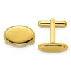 Diamond2deal Gold-plated Polished Beaded Oval Engravable Cuff Links