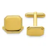 Diamond2deal Gold-plated Square Beaded Engravable Cuff Links