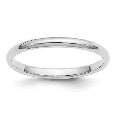 Diamond2deal Platinum 2mm Half Round Wedding Band Ring