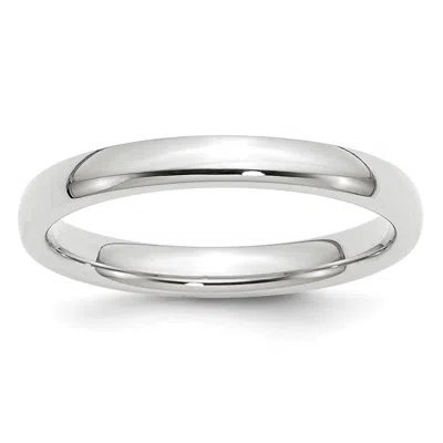 Diamond2deal Platinum 3mm Comfort-fit Wedding Band Ring In White