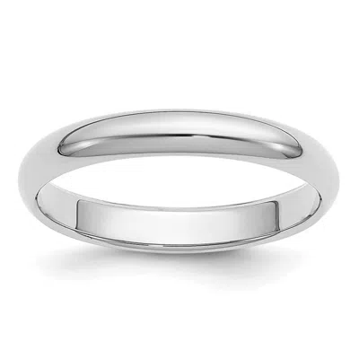 Diamond2deal Platinum 3mm Half Round Wedding Band Ring In Metallic